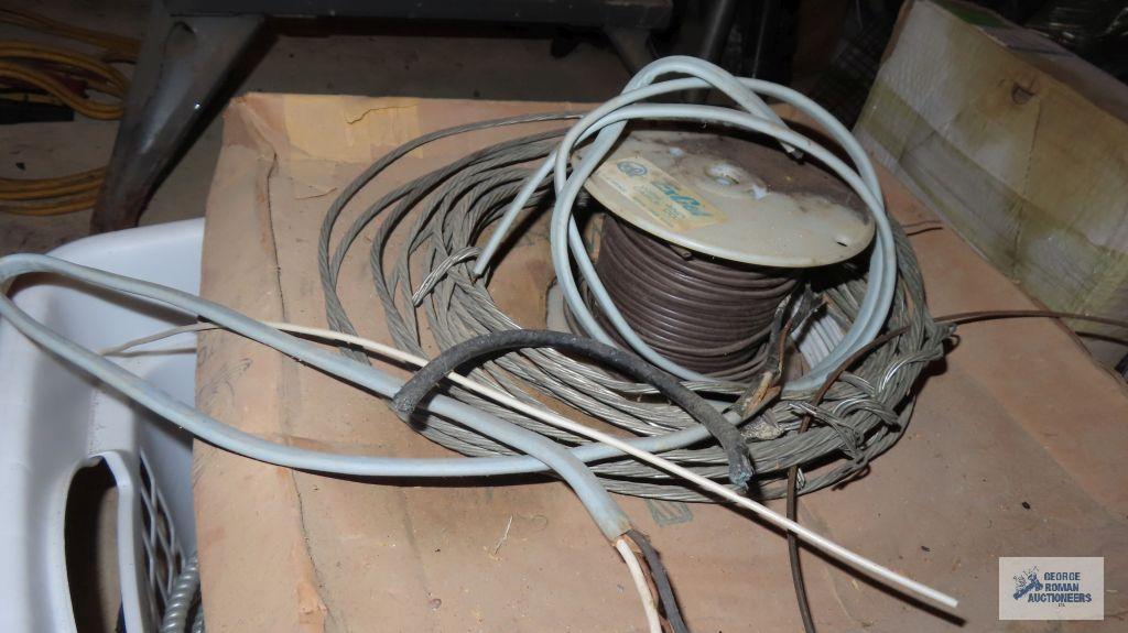 lot of copper wire and etc with basket