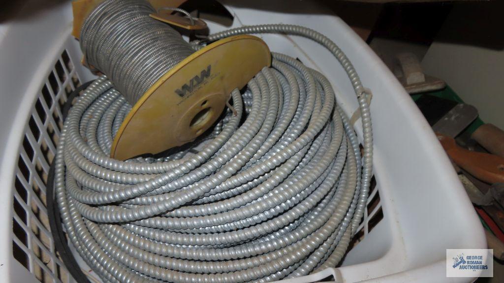 lot of copper wire and etc with basket