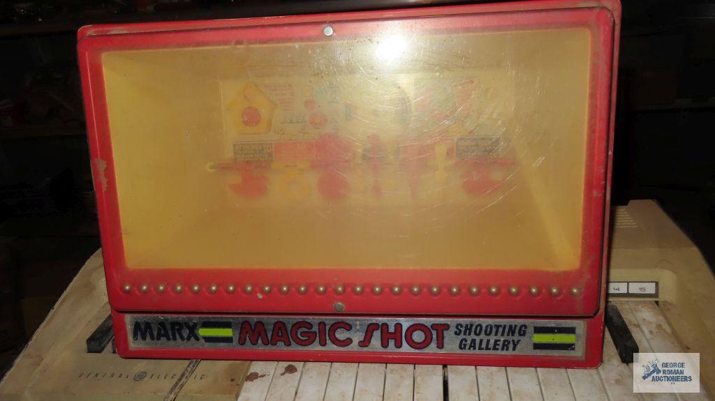 vintage Marx Magic Shot Shooting Gallery insert and General Electric children's piano