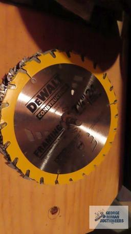 lot of new and used saw blades