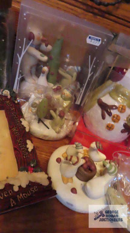 Lot of Christmas figurines and houses