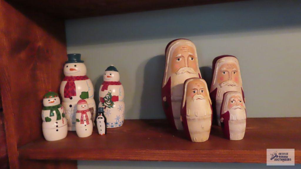 Santa nesting dolls...set and snowman nesting dolls set