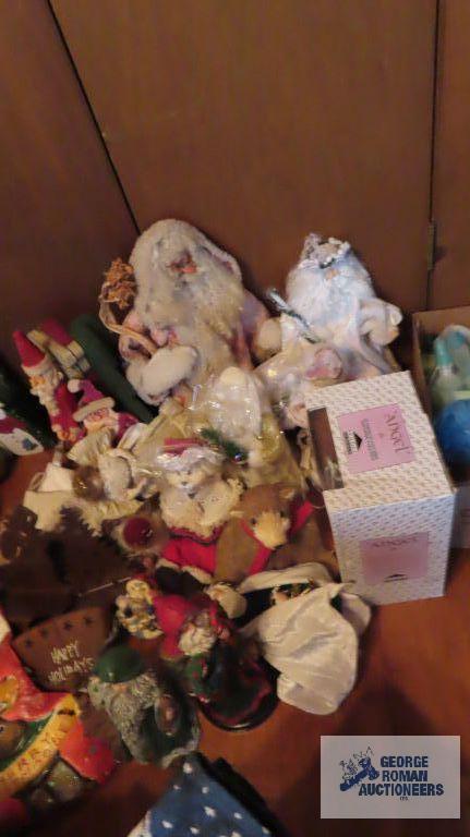 Assorted plush, ceramic, wooden, Christmas characters