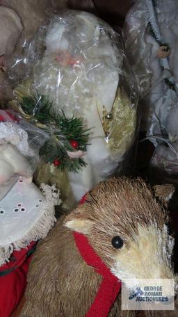 Assorted plush, ceramic, wooden, Christmas characters