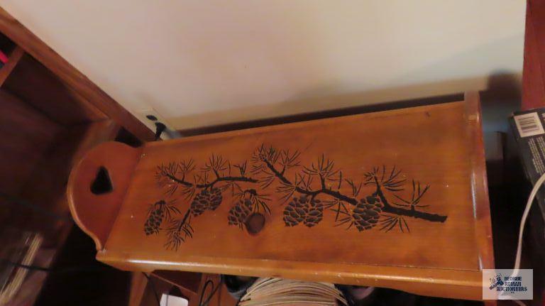 Wooden bench with pineapple decoupage