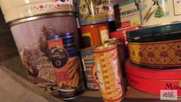 lot of assorted tins
