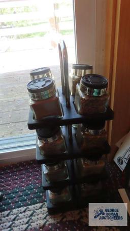 Spice jars in container