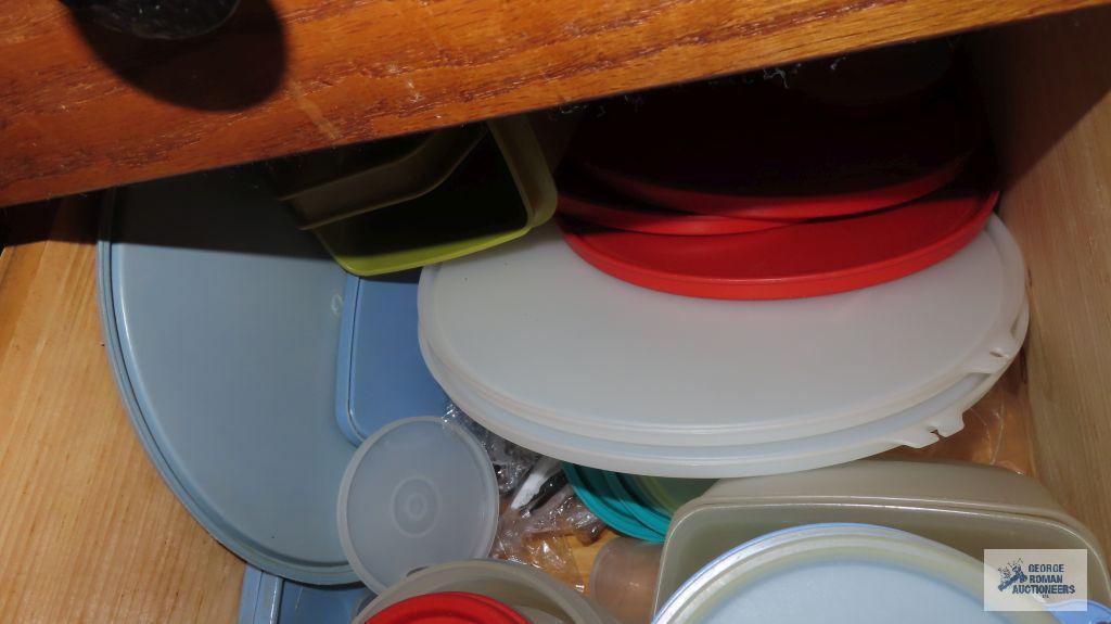 Cupboard lot of plastic containers