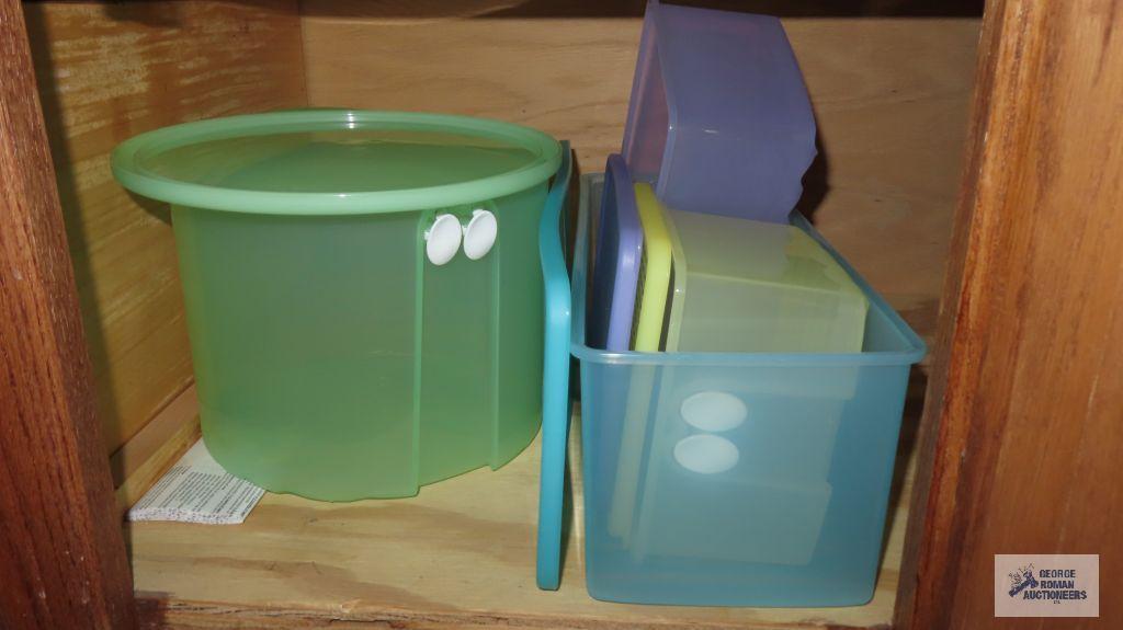 Cupboard lot of plastic containers