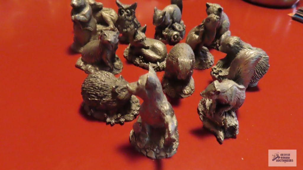 Pewter animal figurines