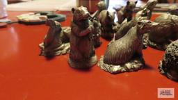 Pewter animal figurines