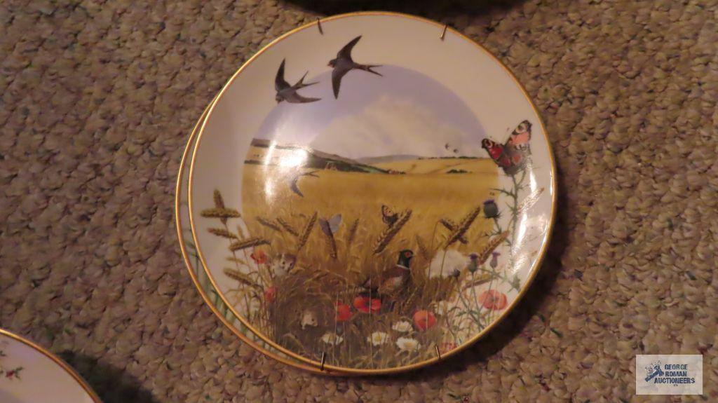 Assorted Franklin Porcelain wildlife plates