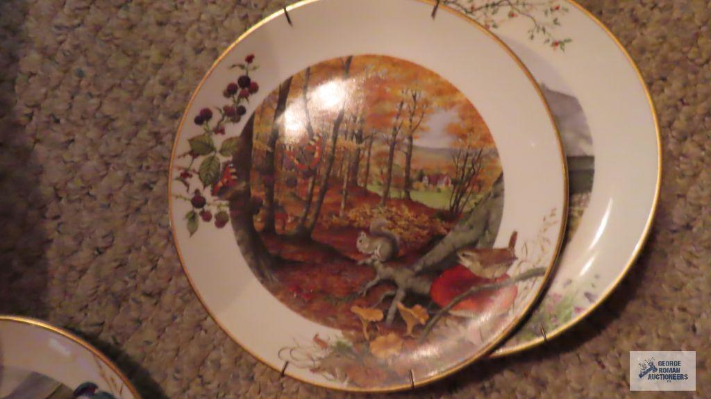 Assorted Franklin Porcelain wildlife plates