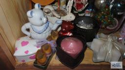 Cupboard lot of candles and decorative items