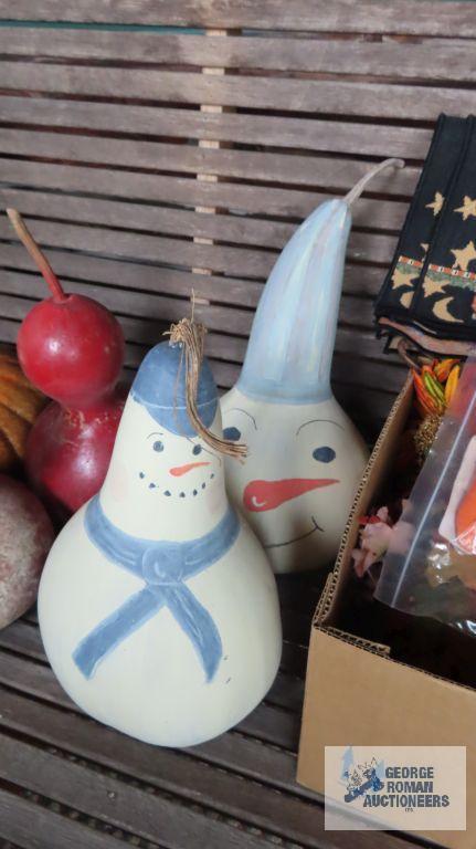 Holiday decorative items and gourds