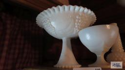 Pieces of milk glass