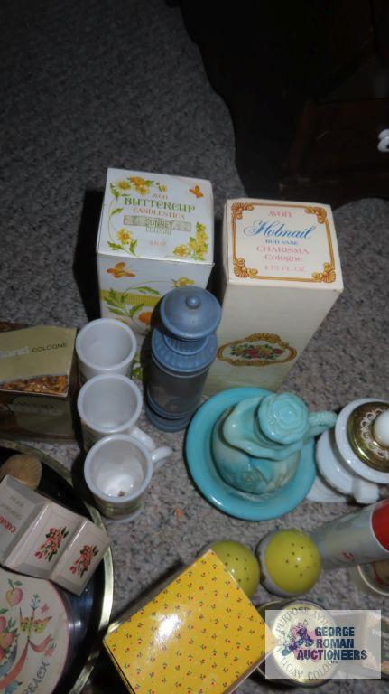 Assorted Avon bottles and items