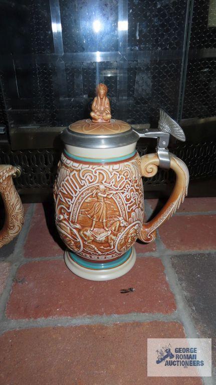 Three Avon steins