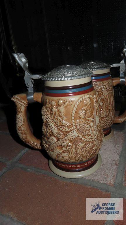 Three Avon steins