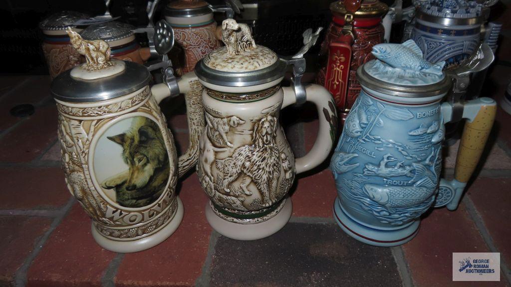 Three Avon steins