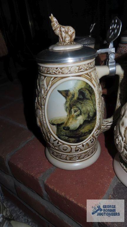 Three Avon steins