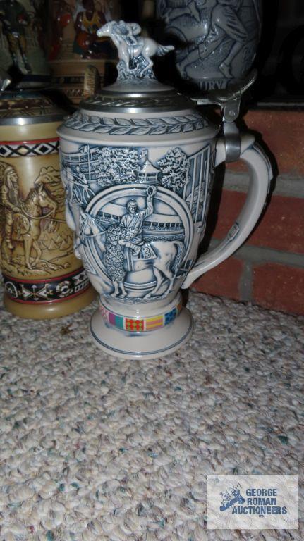 Three Avon steins