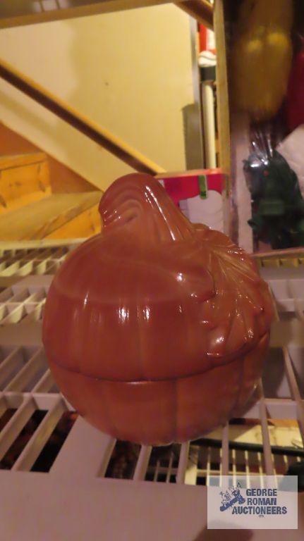 Longaberger pumpkin covered candy dish