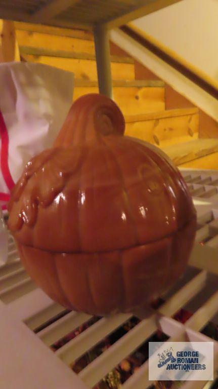 Longaberger pumpkin covered candy dish