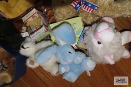 Variety of plush bears and other animals