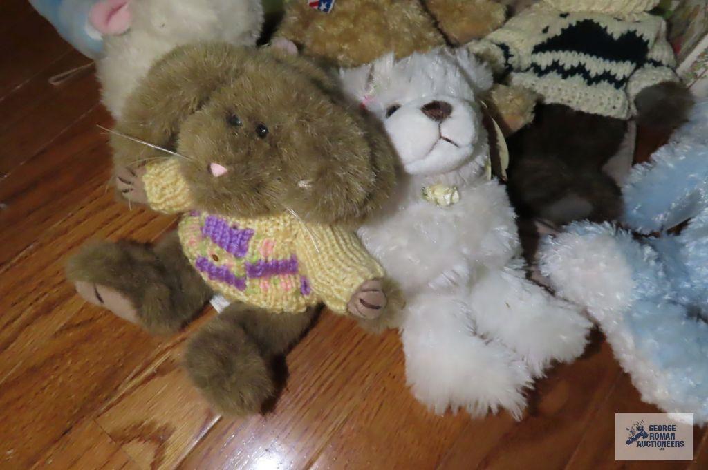 Variety of plush bears and other animals