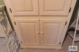 White painted wood entertainment cabinet, on second floor, bring help for removal