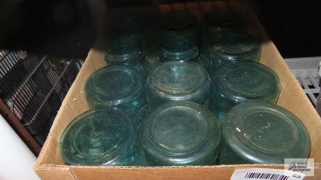 lot of antique mason jars