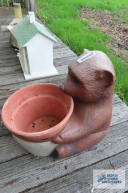 Plastic bear planter