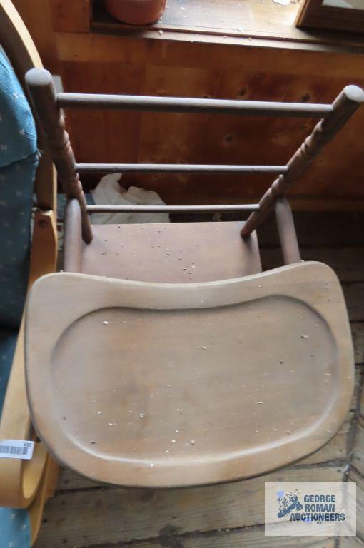 Wooden decorative waste can, high chair, and glider / rocker