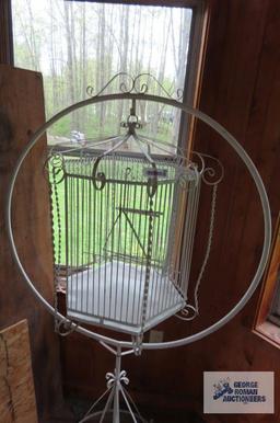 Large bird cage with stand and small bird cage
