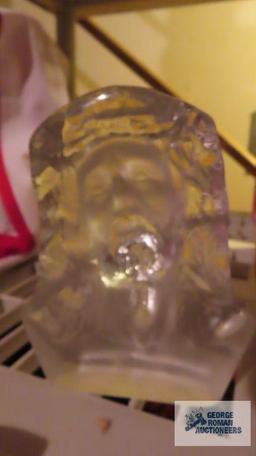 religious glass paperweight