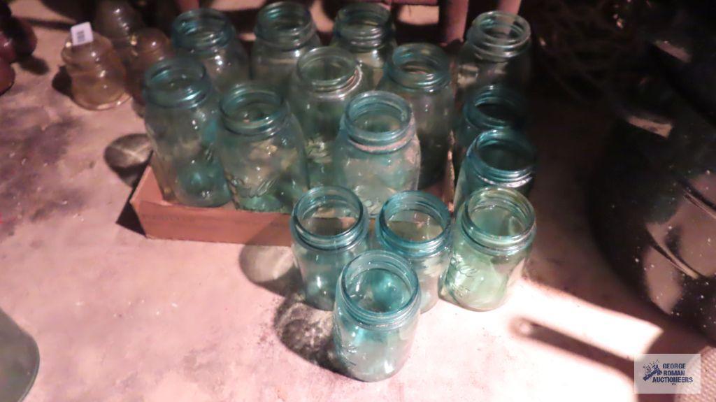 lot of antique mason jars