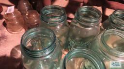 lot of antique mason jars