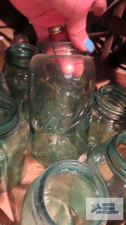 lot of antique mason jars