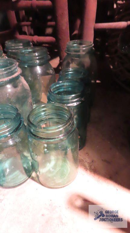 lot of antique mason jars