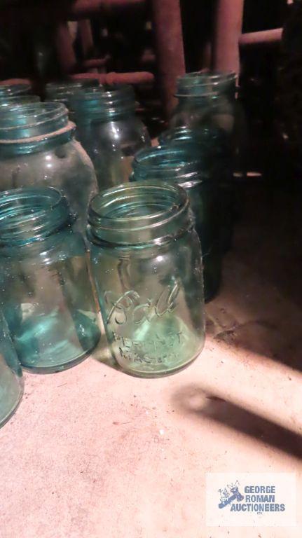 lot of antique mason jars