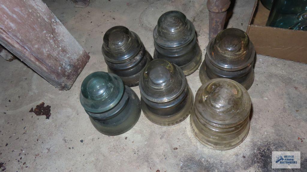 vintage clear glass insulators