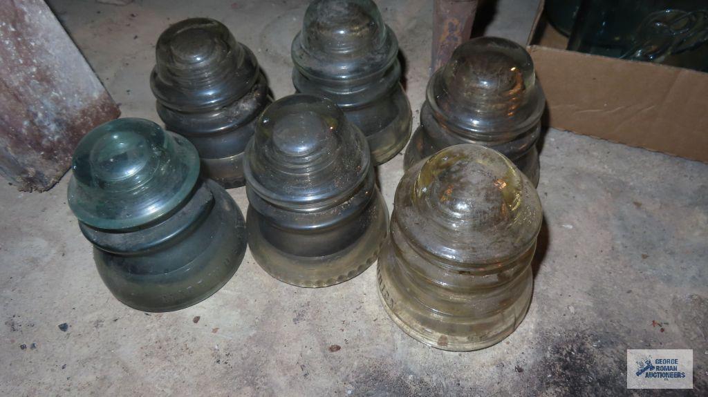 vintage clear glass insulators