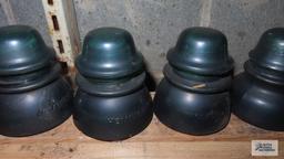 Four...Hemingray vintage insulators