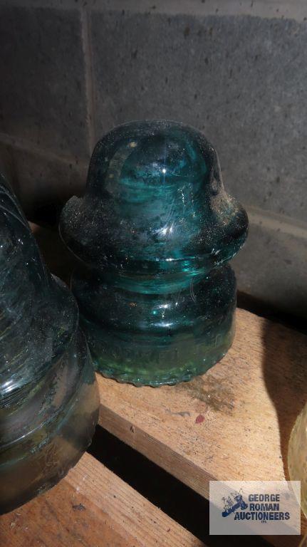 Three vintage insulators