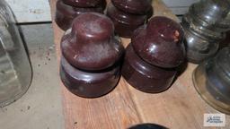 Two brown vintage insulators