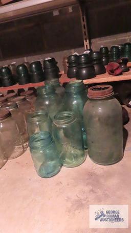 lot of antique mason jars