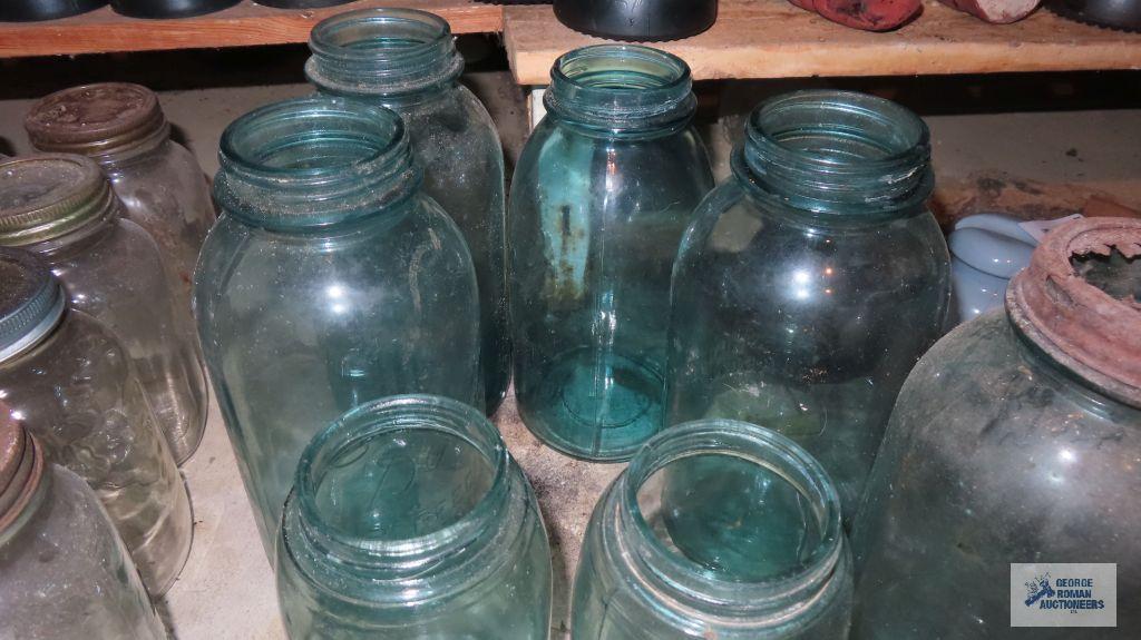 lot of antique mason jars