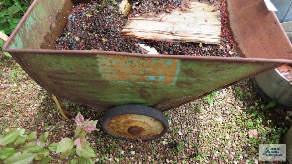 Vintage metal yard cart