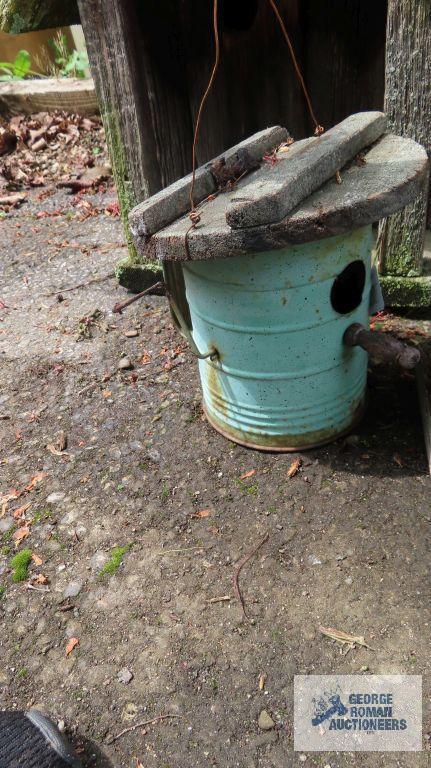 Lot of rustic birdhouses